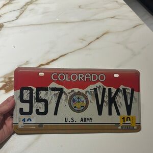 Colorado U.S. Army License Plate